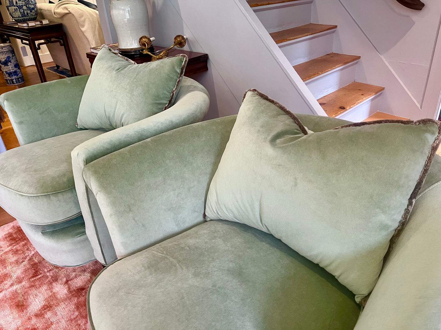 Velvet Upholstered Club Chair