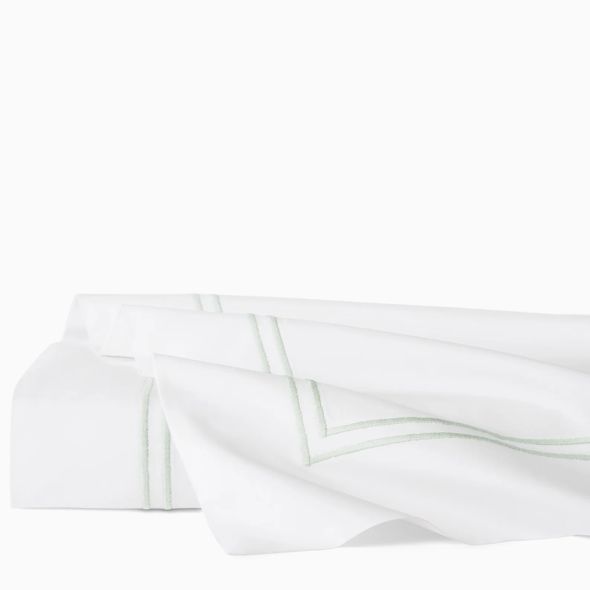 Grande Hotel Queen flat sheet in white/mist