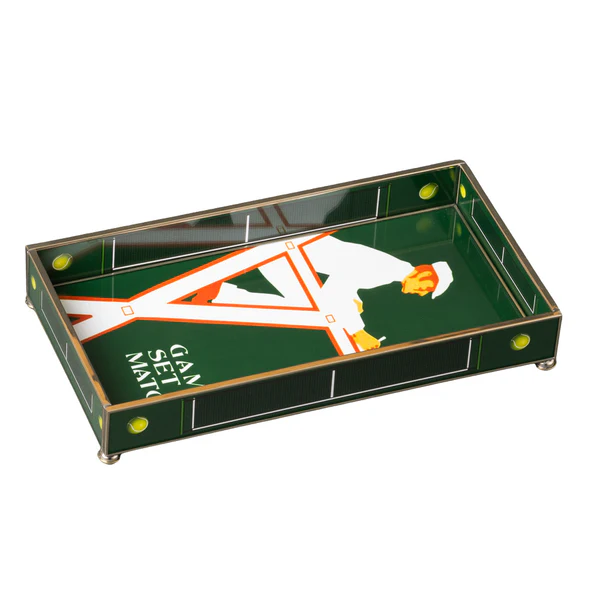 Glass tray- game, set, match