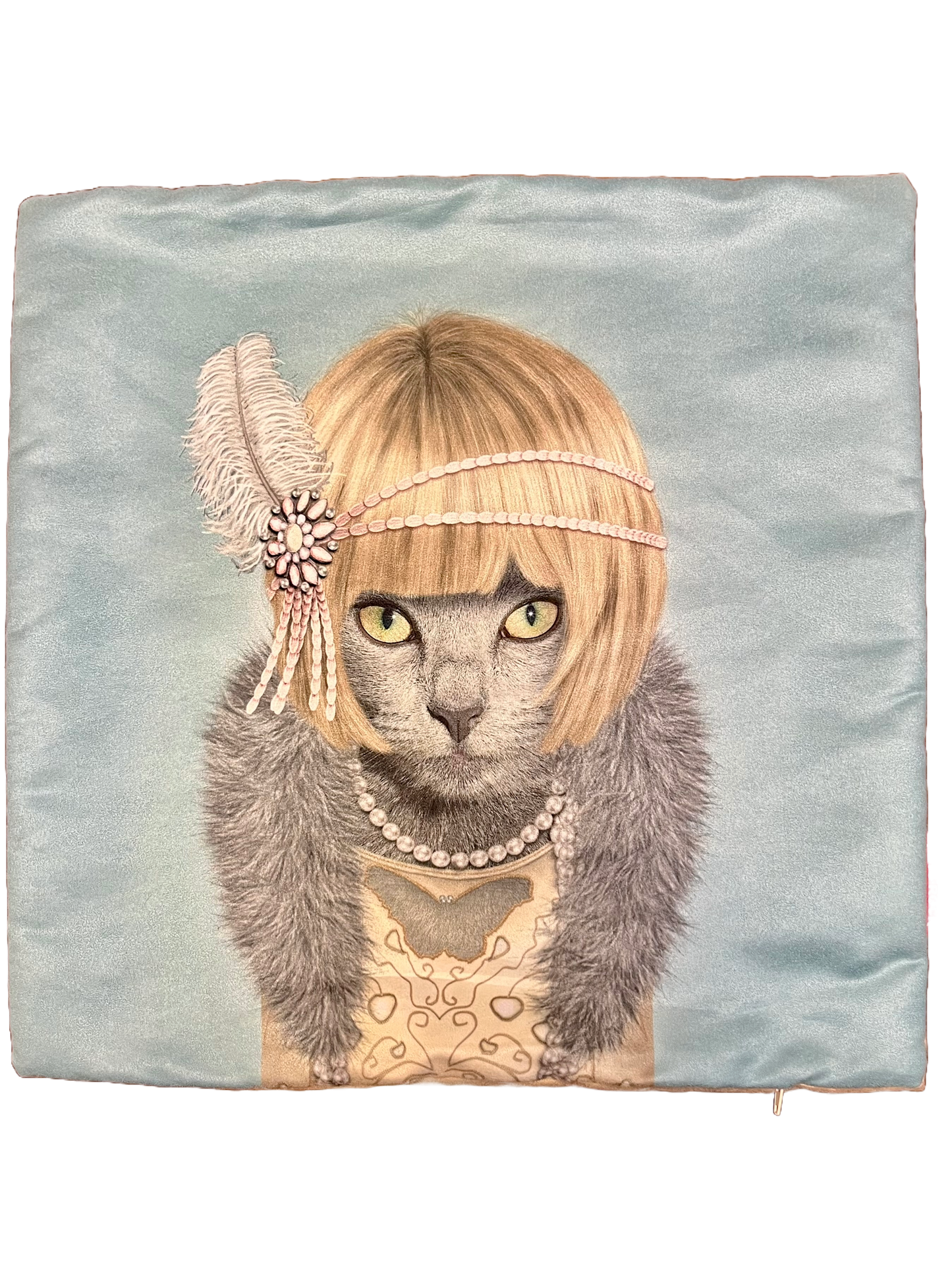 Flapper Cat Pillow Cover