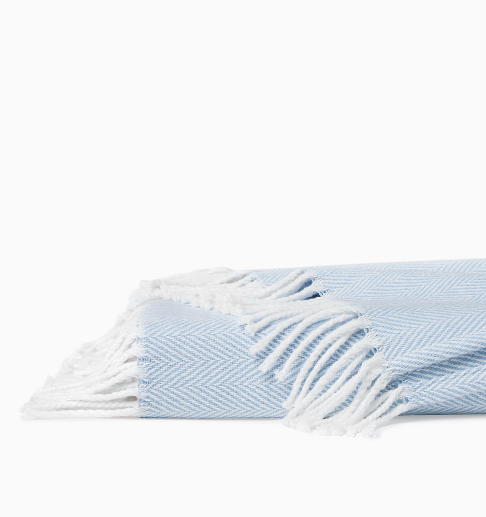Celine Throw, White/Sea