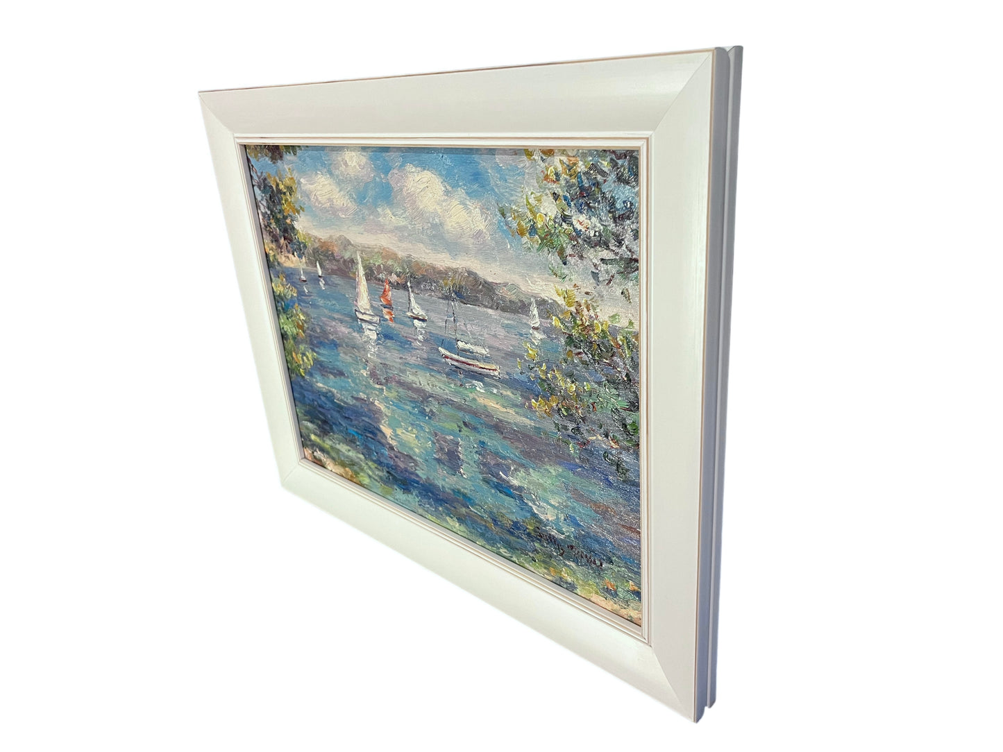 Italian waterscape, signed