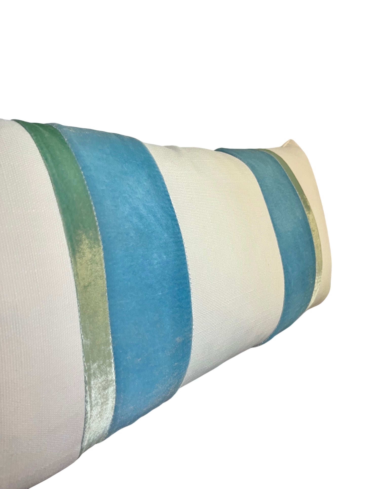 Linen Stripe Pillow, Ice