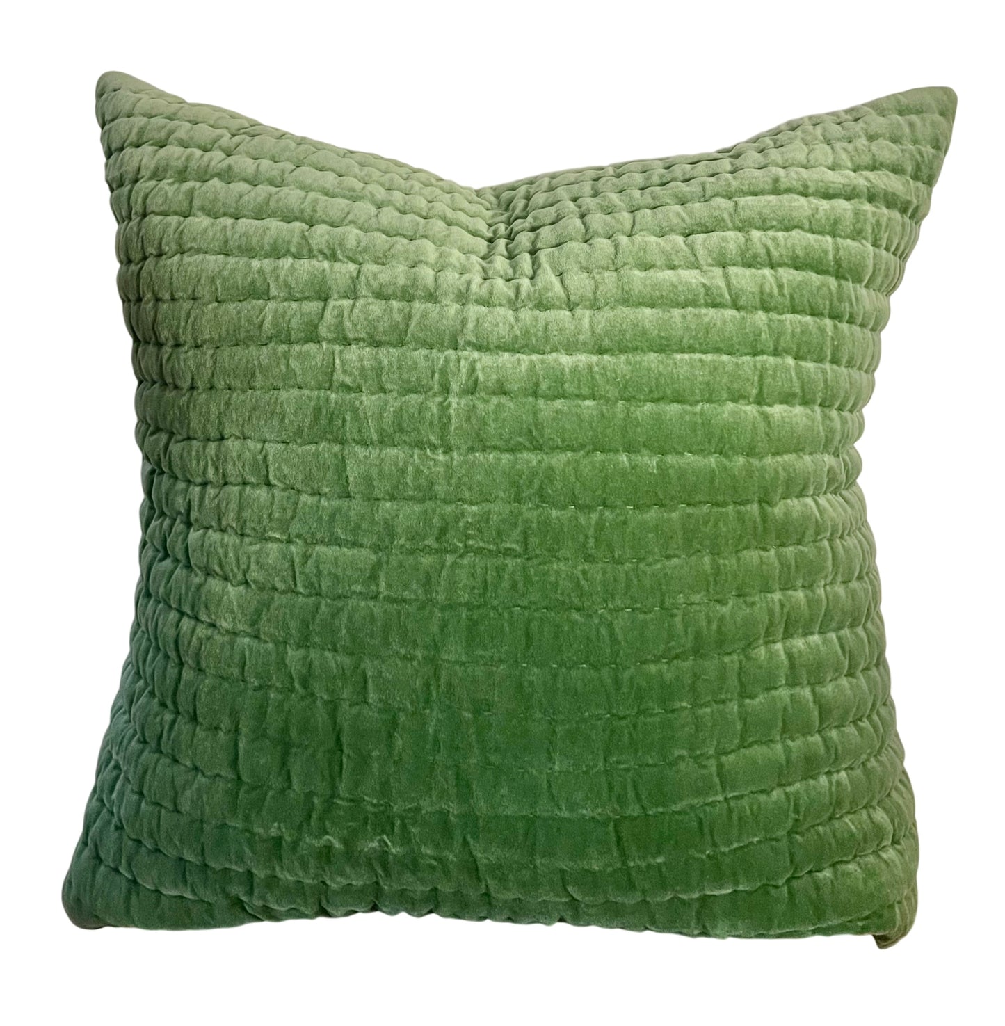 Velvet moss quilt, euro sham