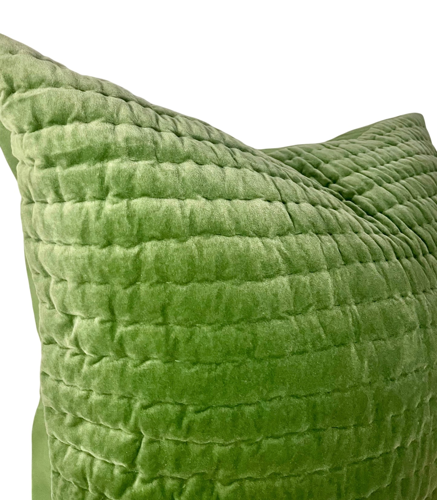 Velvet moss quilt, euro sham