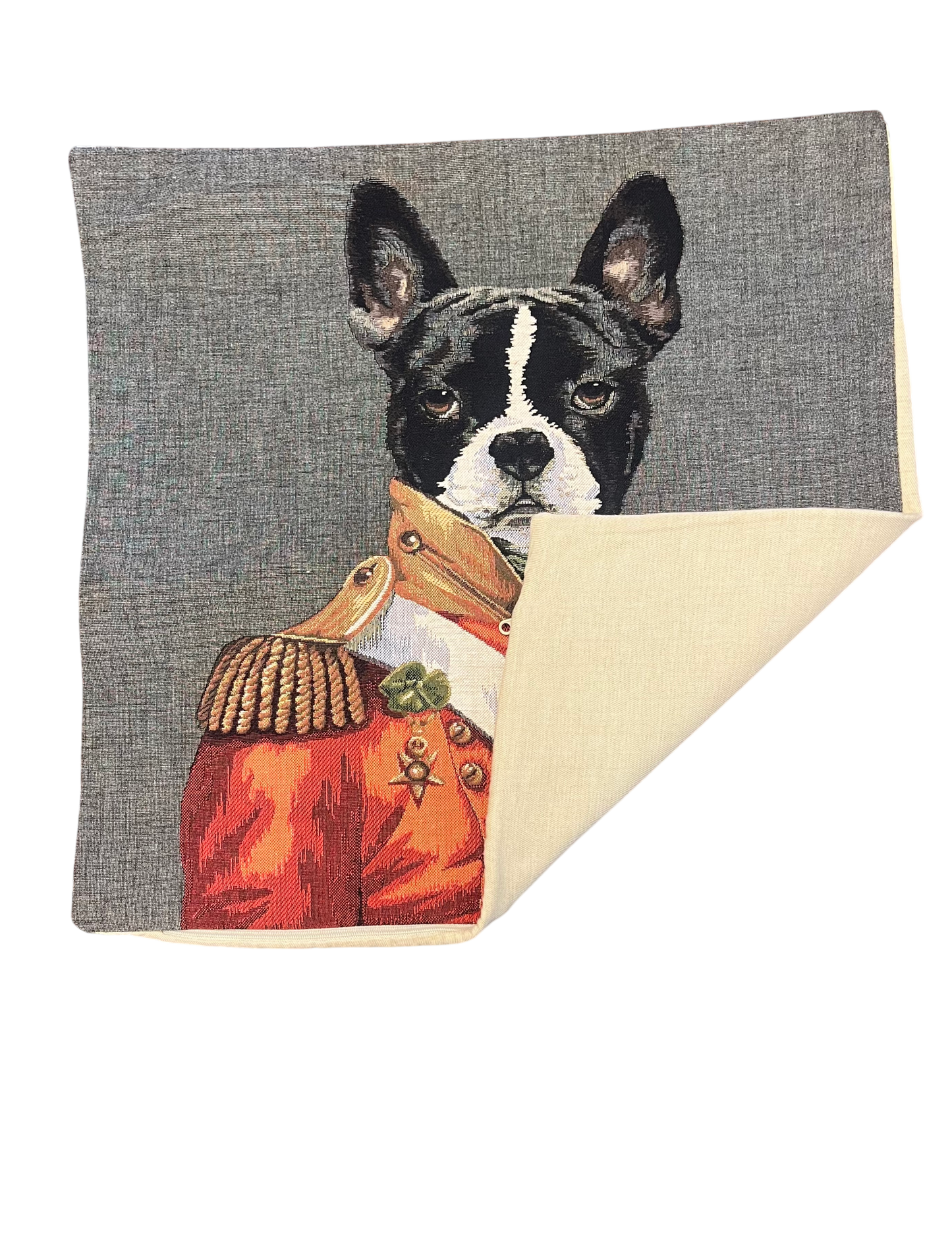 Military Boston Terrier Pillow Cover