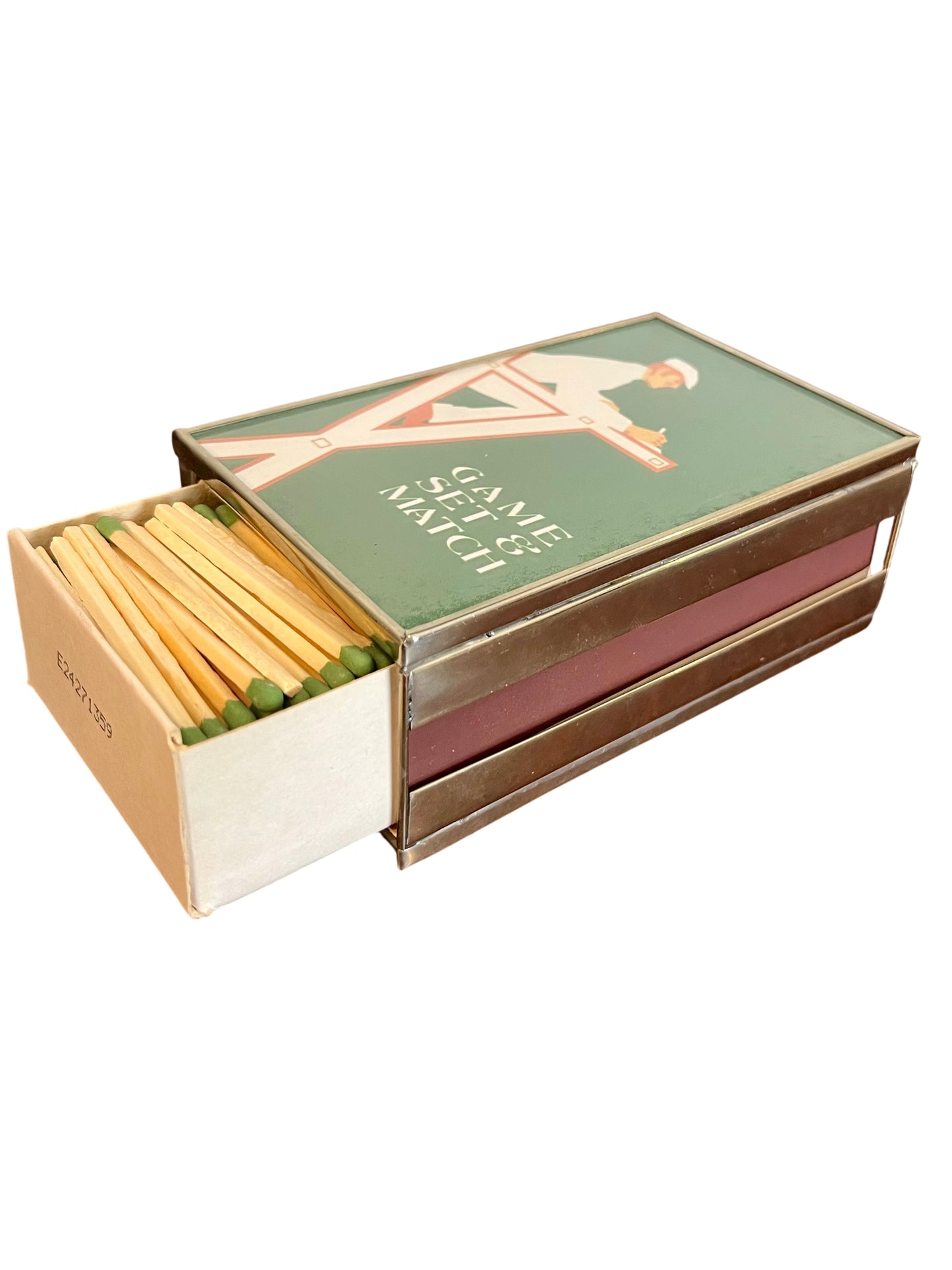 Matchbox cover- game, set, match