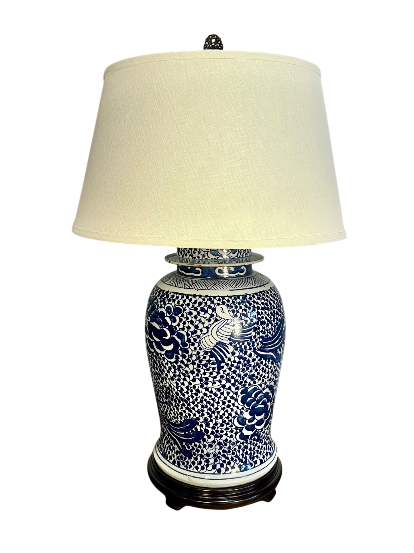 Temple Jar Lamp, Blue & White
