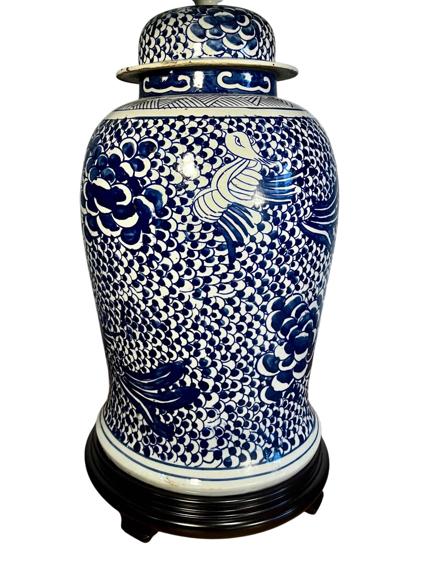 Temple Jar Lamp, Blue & White