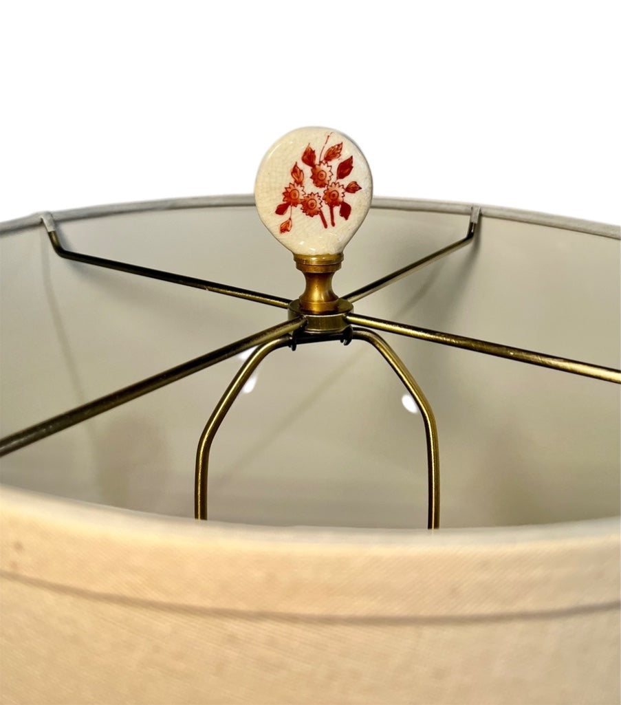 Red and White Willow Lamp