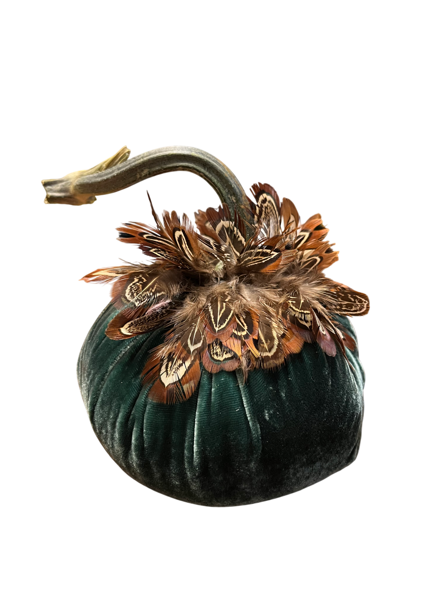 Feathered Velvet Pumpkin