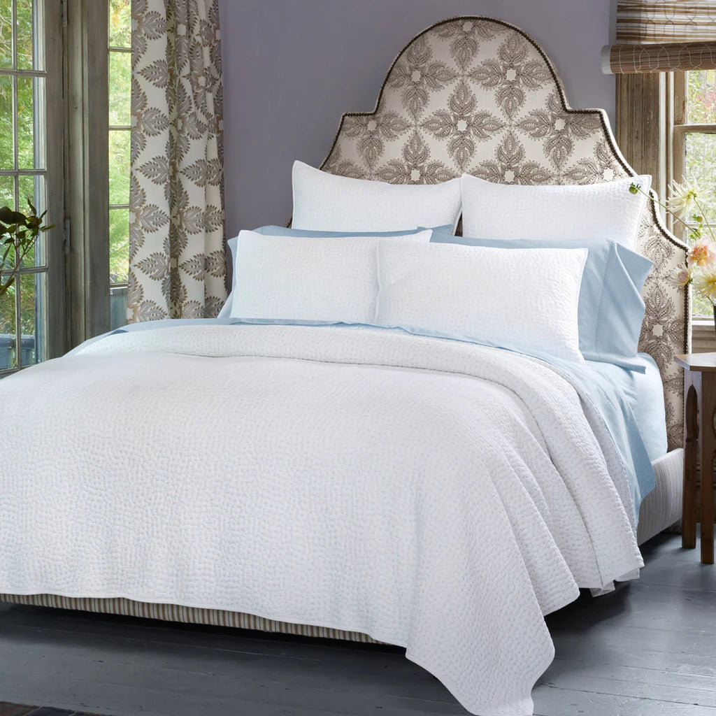 Hand-Stitched Queen Coverlet, Mist