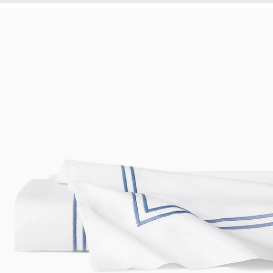 Grande Hotel Queen size flat sheet white/ocean