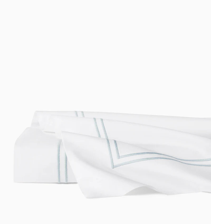 Grande Hotel king flat sheet white/blue