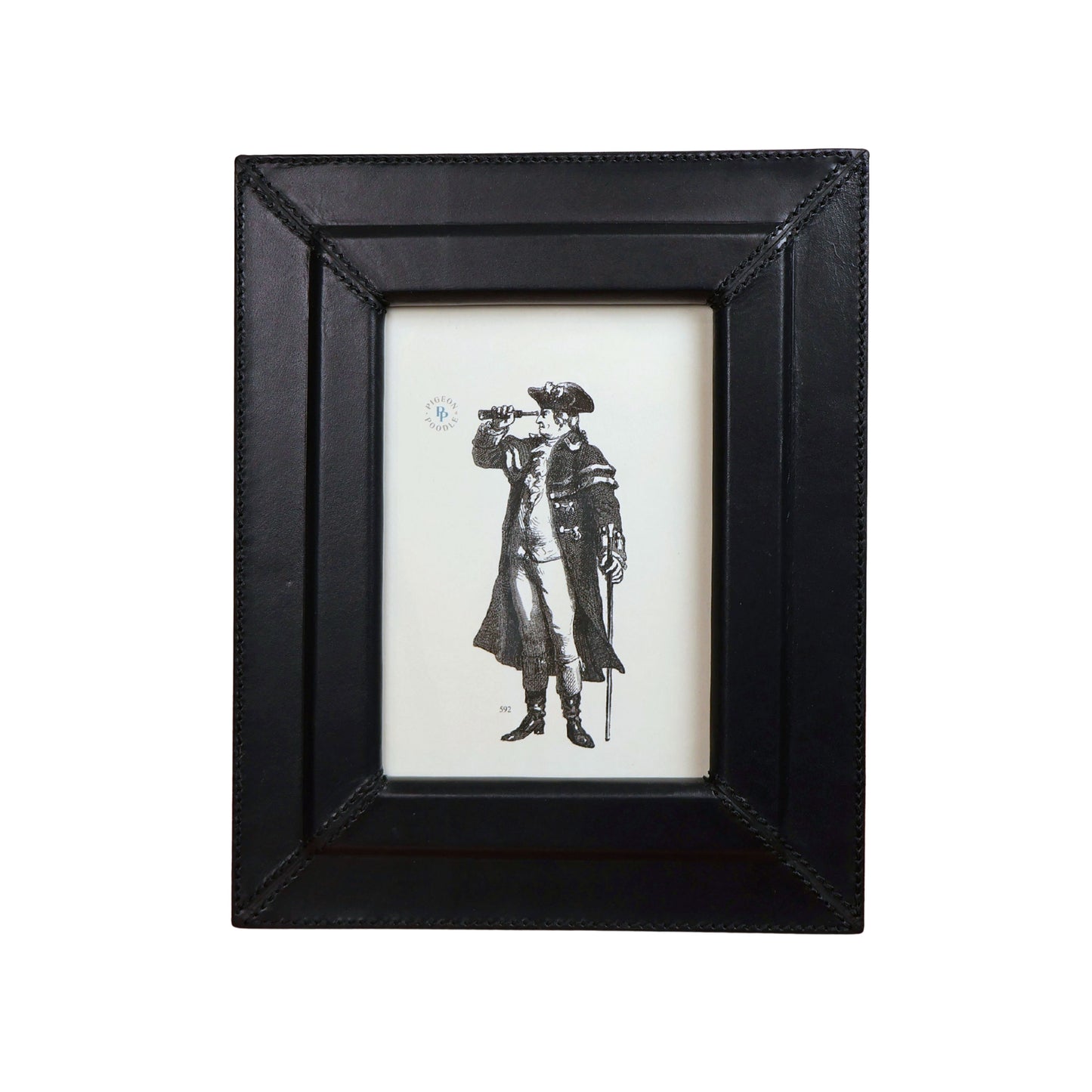 Selero, black frame, full grain leather, 5"x 7"