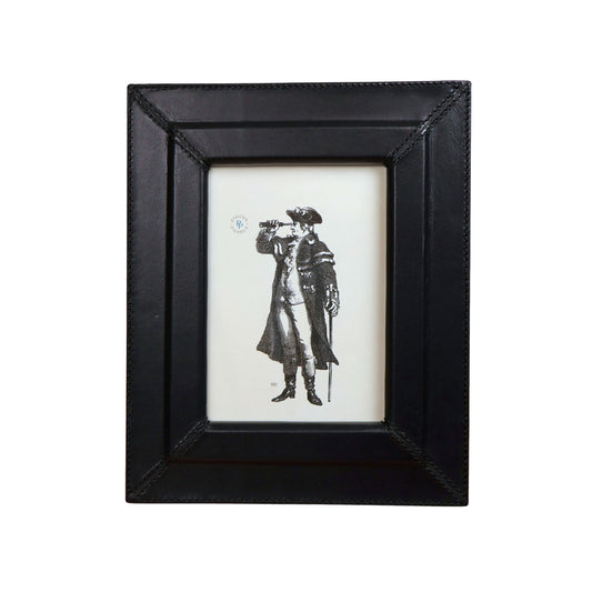 Selero, black frame, full grain leather, 5"x 7"