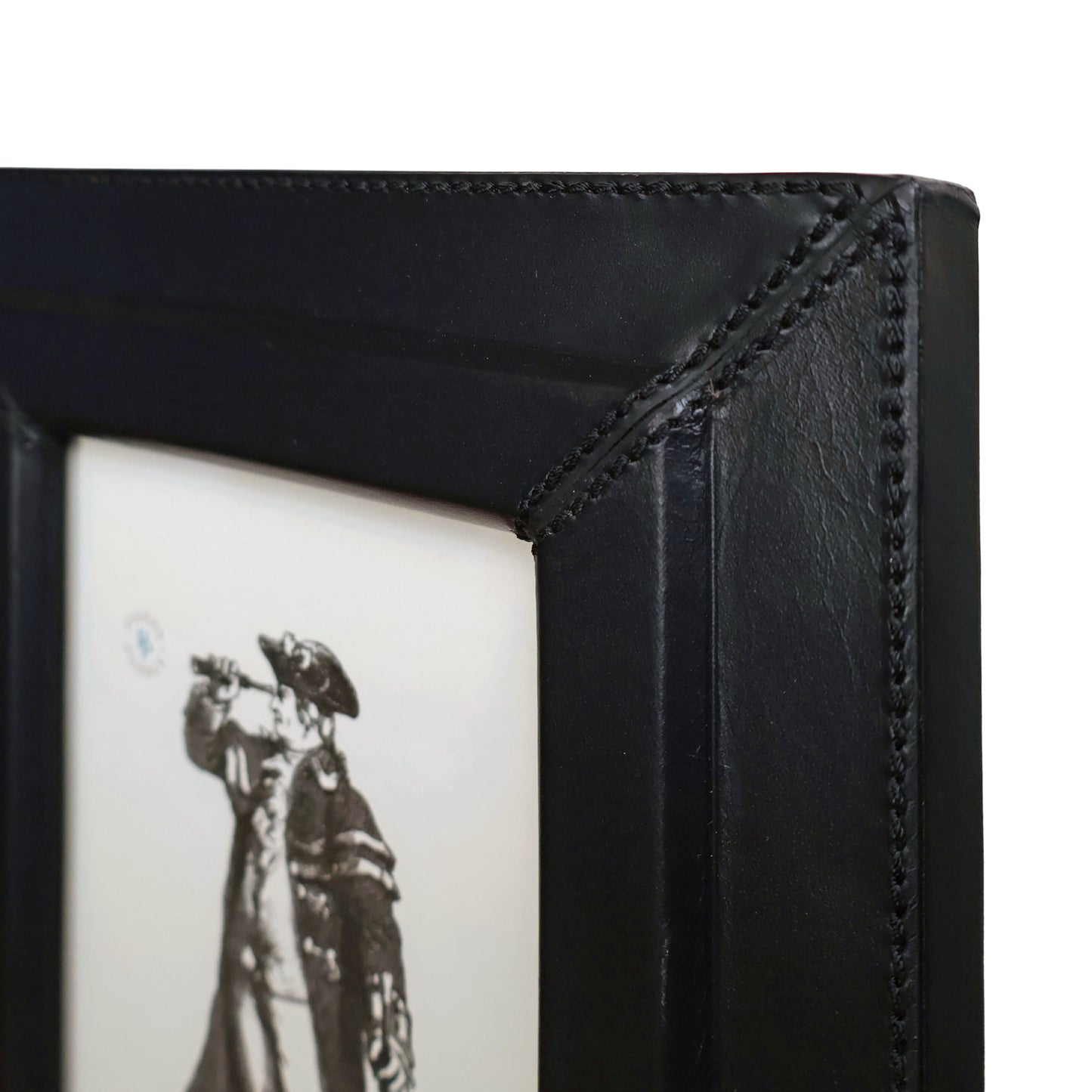 Selero, black frame, full grain leather, 5"x 7"
